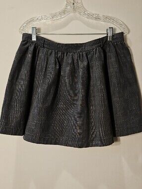 Blue Cotton Mini Skirt 0134